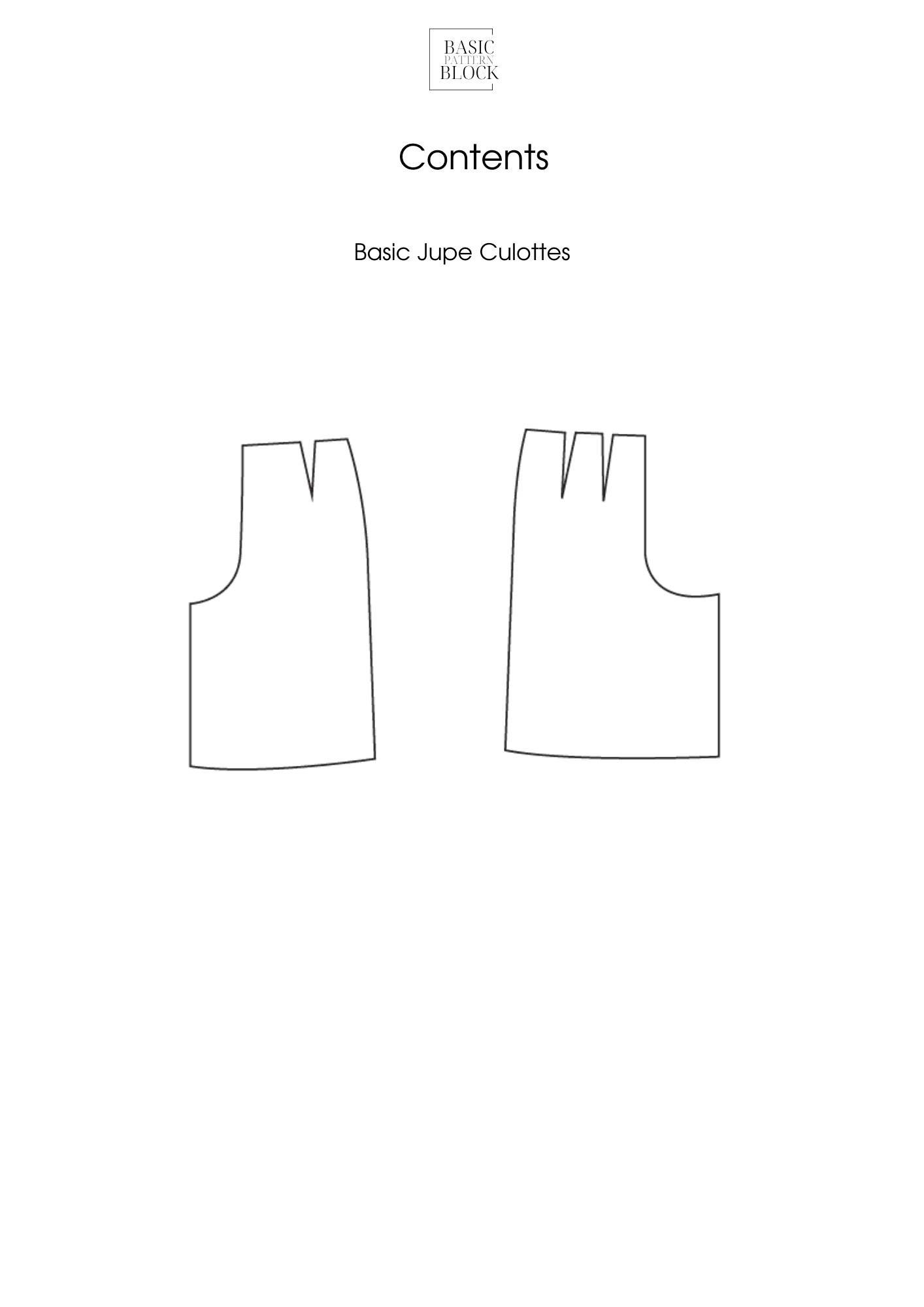 PDF Jupe Culottes Sewing Pattern Block/Sloper | High Waist Palazzo Pattern | Wide Leg Trousers Pattern | High Rise Skirted Pants Sewing - Basic Pattern Block