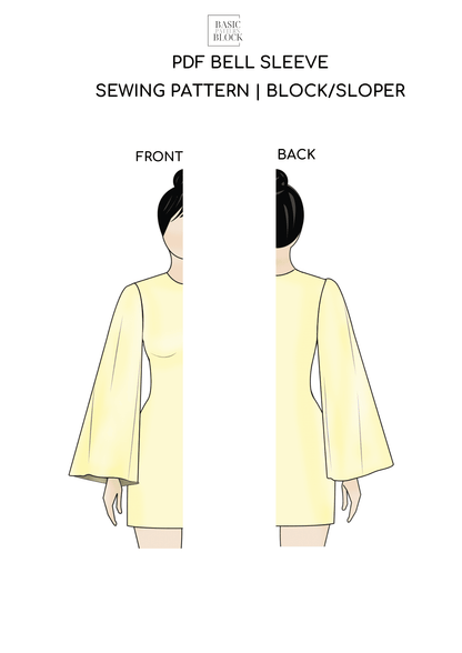 Bell Sleeve | Sewing Pattern Block | XXS-6XL - Basic Pattern Block