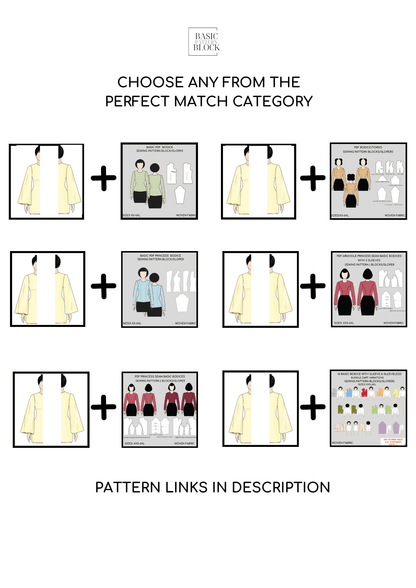 Bell Sleeve | Sewing Pattern Block | XXS-6XL - Basic Pattern Block