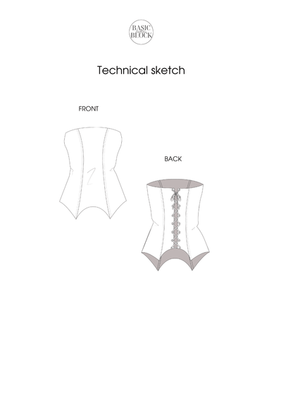 Bustier Top | Sewing Pattern Block | Woven | XS-3XL - Basic Pattern Block