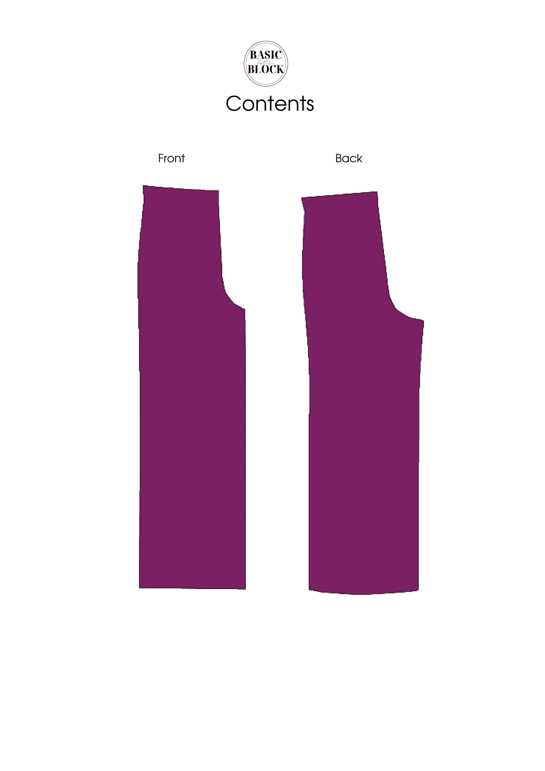 Wide Leg Pants Women | Sewing Pattern Block | Knitted | XXS-6XL - Basic Pattern Block