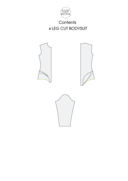 4 Leotard Hips Cut Variation | Sewing Pattern Block | Knitted | XXS-6XL - Basic Pattern Block