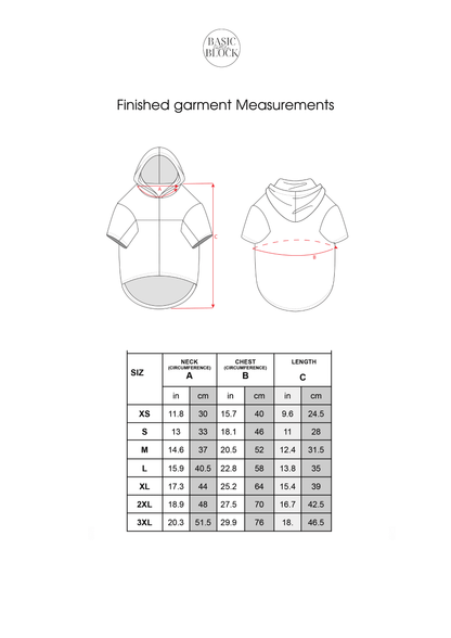 Dog Hoodie | Sewing Pattern | XS-3XL | Knitted - Basic Pattern Block