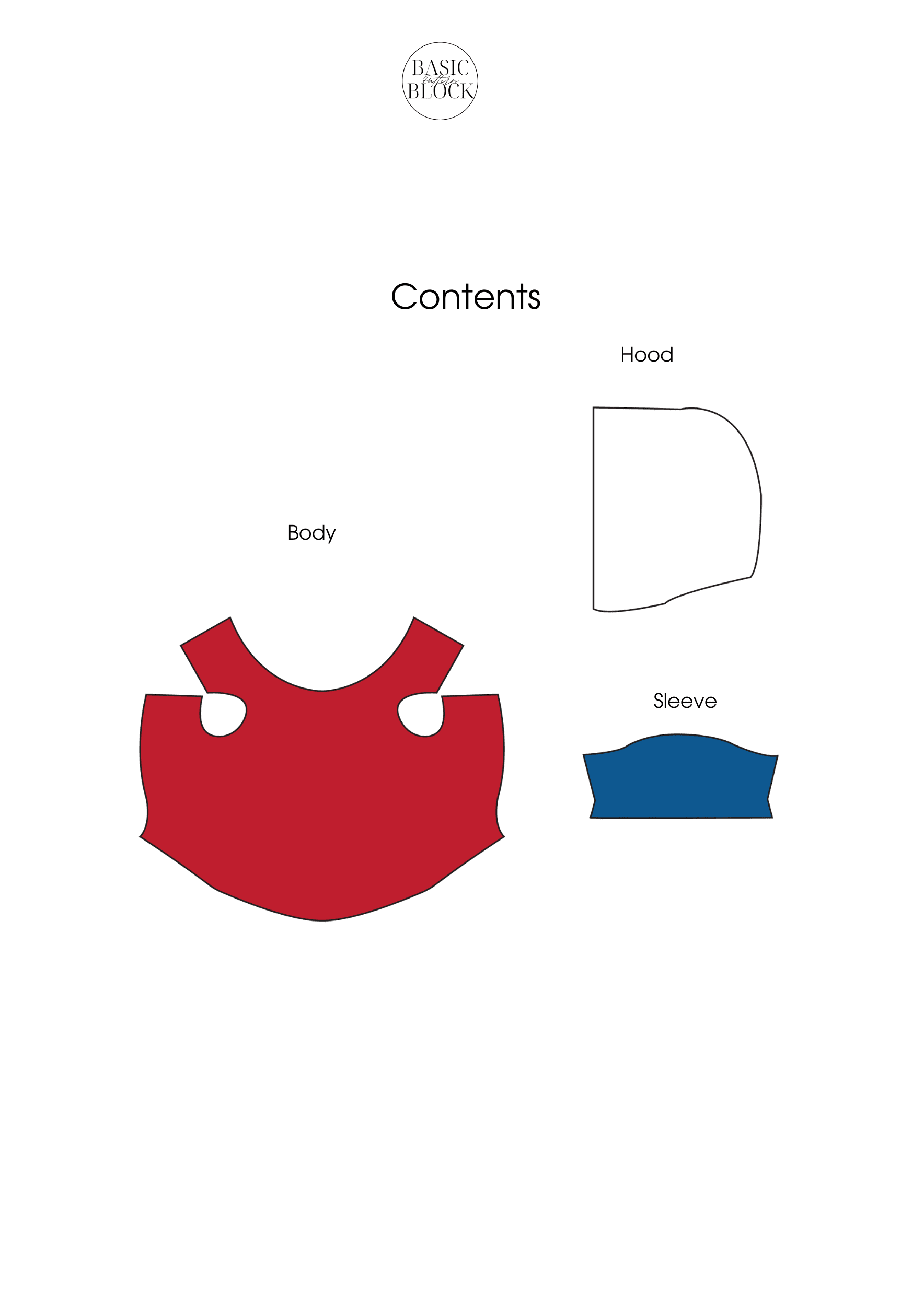 Dog Hoodie | Sewing Pattern | XS-3XL | Knitted - Basic Pattern Block