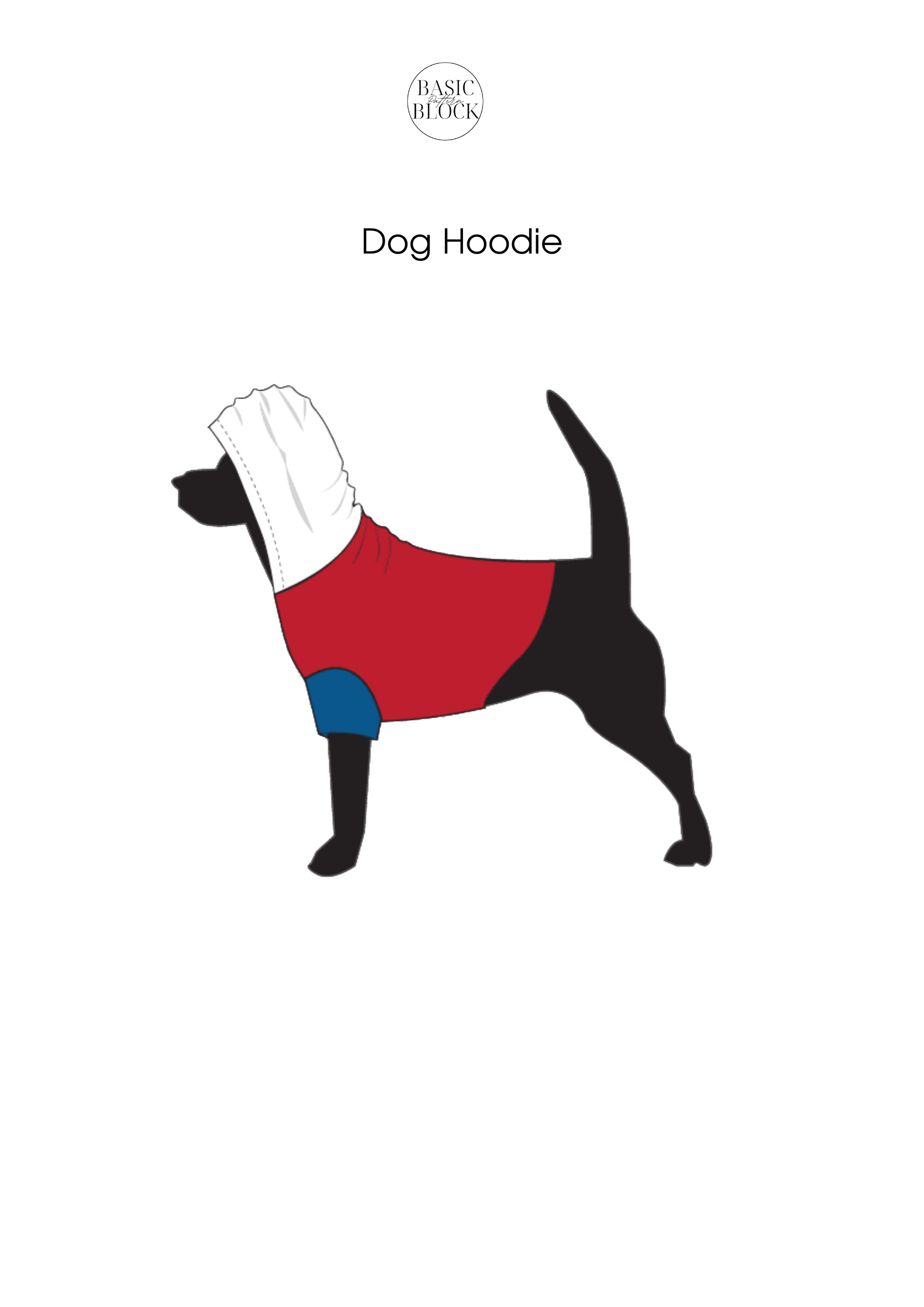 Dog Hoodie | Sewing Pattern | XS-3XL | Knitted - Basic Pattern Block
