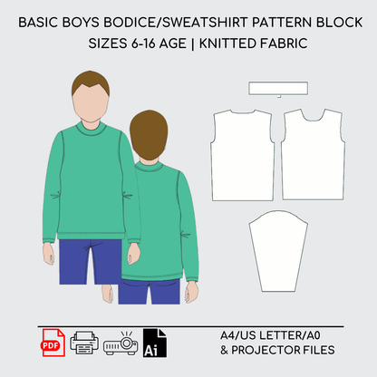 Kid’s Sweater & T-Shirt PDF Pattern | Sizes 6-16