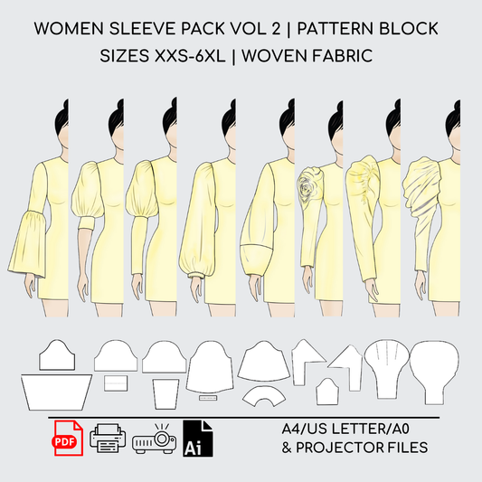 Sleeve Sewing Pattern Pack  Vol 2 | XXS-6XL