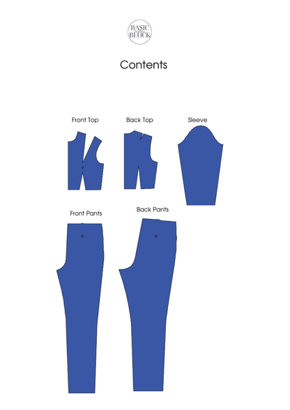 Jumpsuit Long Sleeve | Sewing Pattern Block | Woven | XXS-6XL - Basic Pattern Block