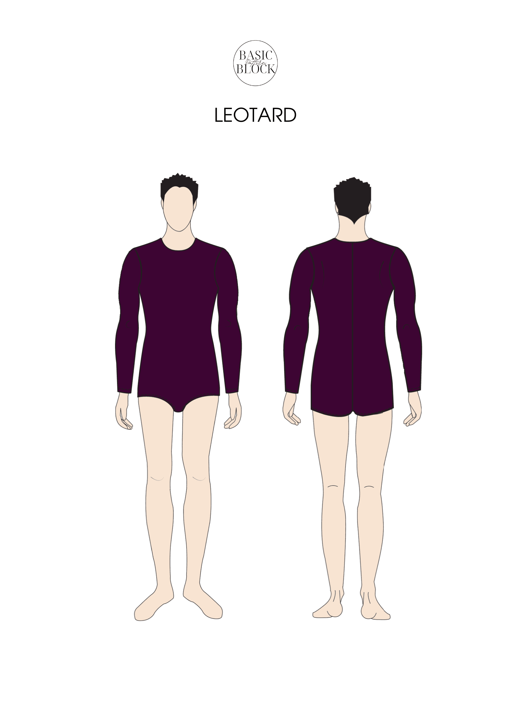 Men Bodysuit & Leotard | Sewing Pattern Block BUNDLE | Knitted | XXS-6XL - Basic Pattern Block