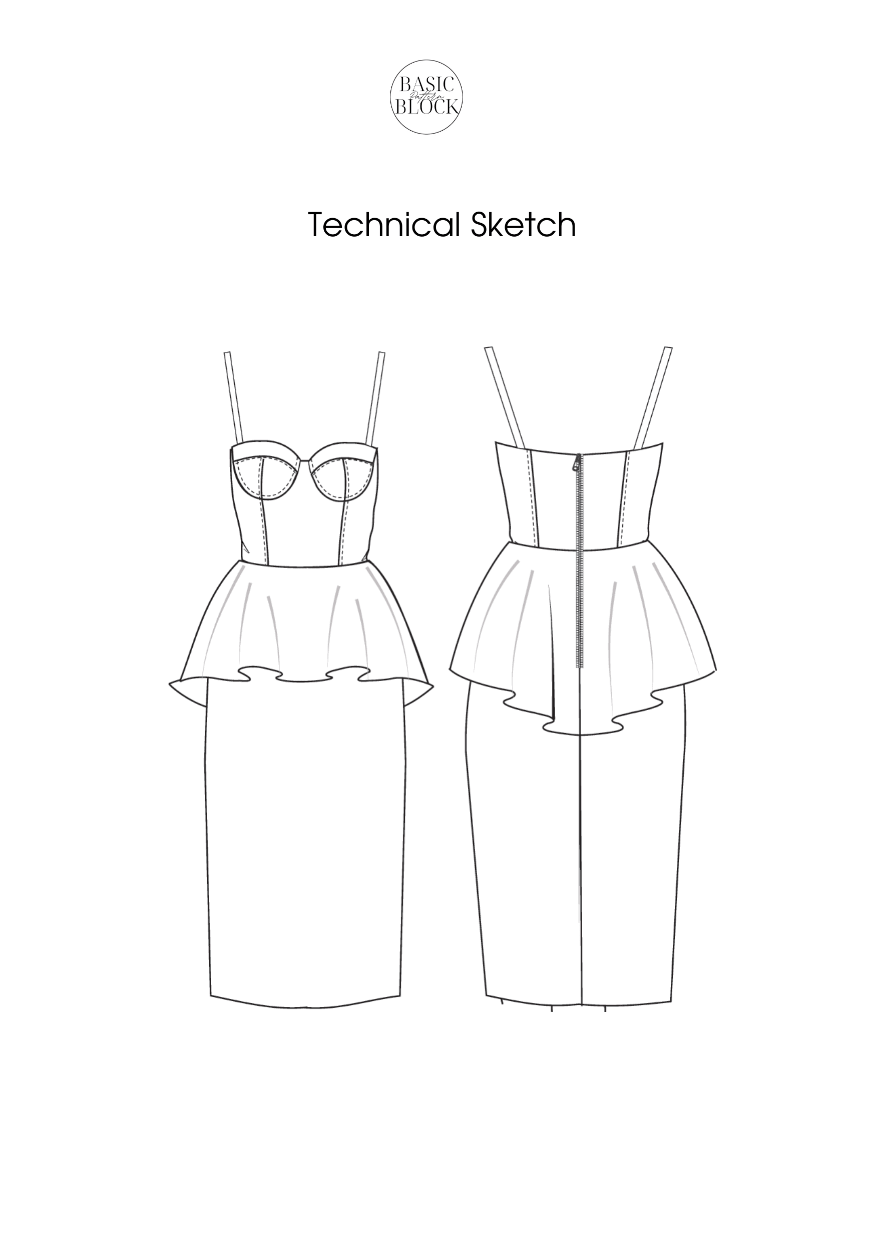 Bridal Corset Dress | Sewing Pattern Block | Woven | XS-3XL - Basic Pattern Block