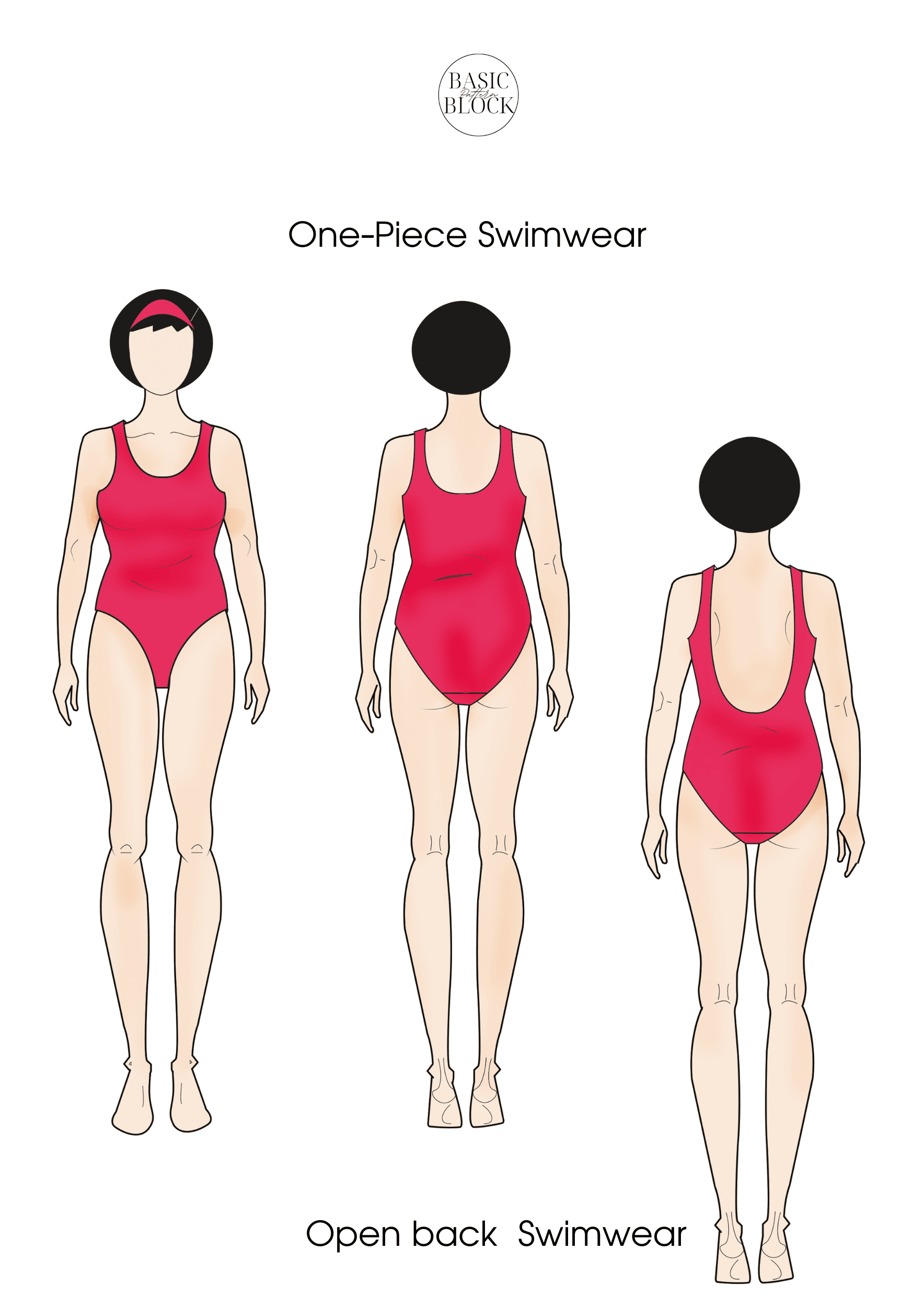 One Piece Swimwear | Sewing Pattern Block | Knitted | XXS-6XL - Basic Pattern Block