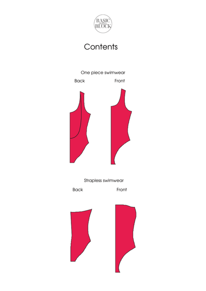 One Piece Swimwear | Sewing Pattern Block | Knitted | XXS-6XL - Basic Pattern Block