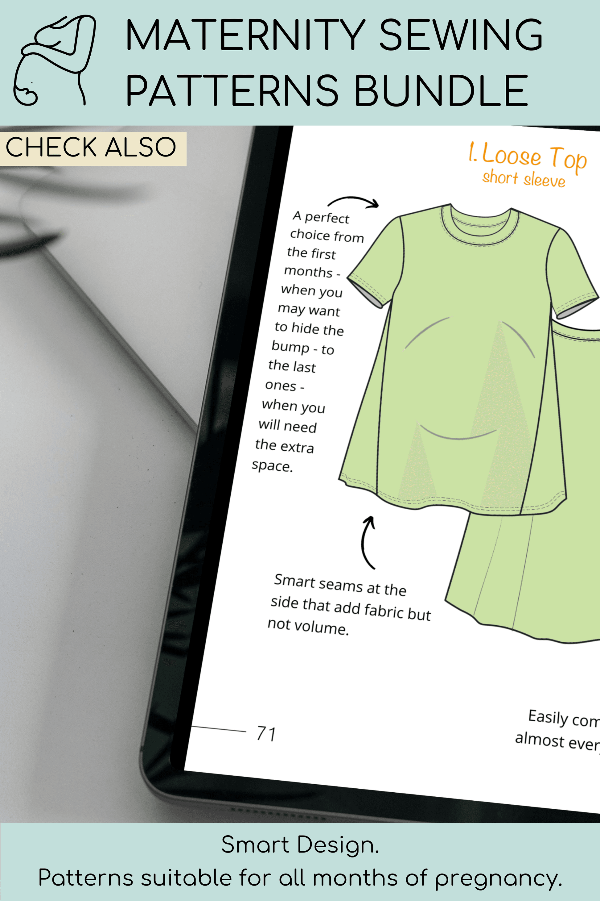 MATERNITY Sewing Pattern | Long Coat | Pregnancy Coat | Maternity Outerwear | Patterns for pregnancy | Ambitious Elle Patterns - Basic Pattern Block