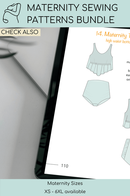 Maternity Pregnancy PDF Shirt Sewing Pattern | Shirt | Longsleeve | Maternitywear | Shirt Relaxed Fit | Pdf Maternity Fashion | Sizes XS-6XL - Basic Pattern Block
