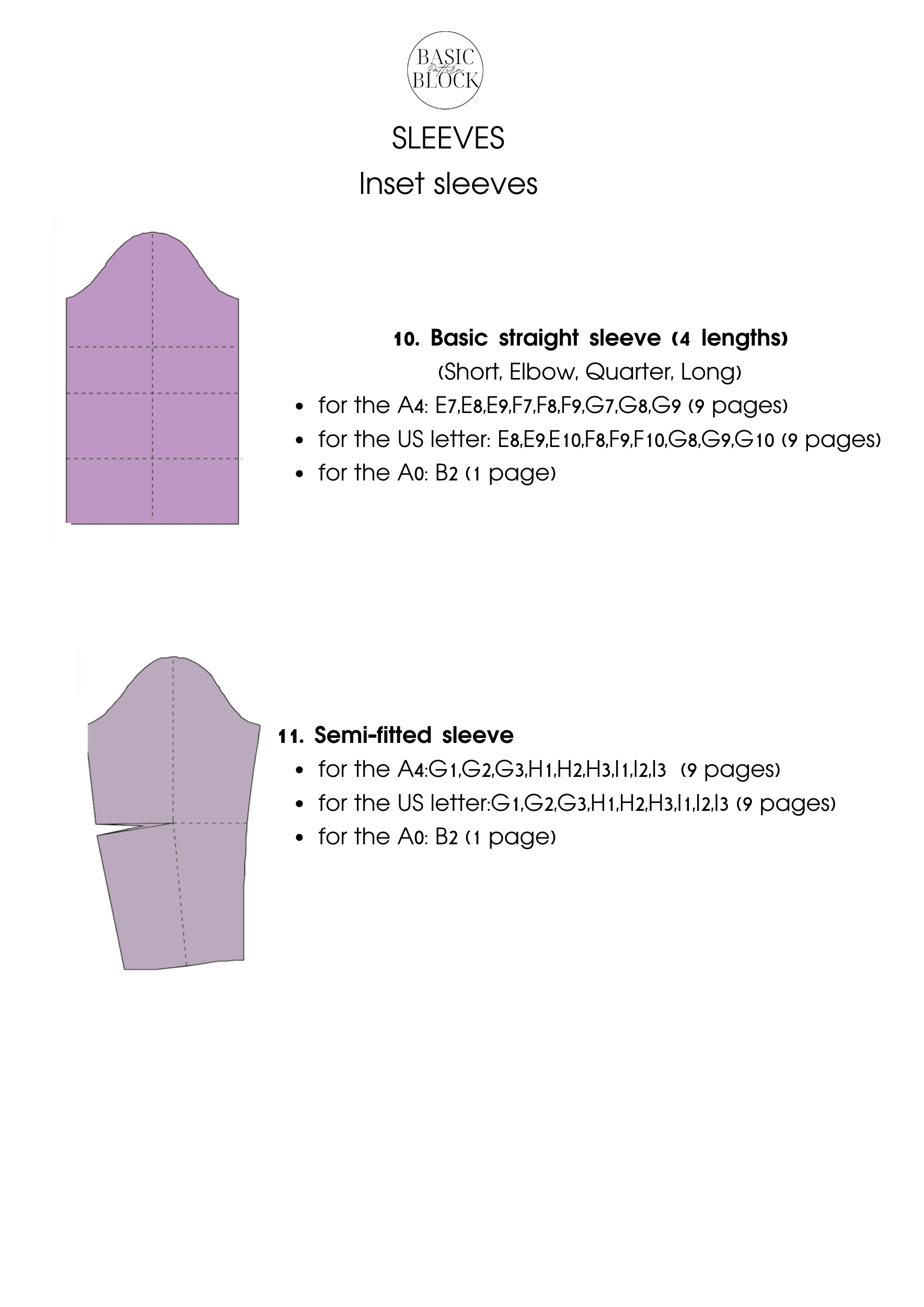 14 Basic Bodice Torso Block | Sewing Pattern Block BUNDLE | XS - 6XL - Basic Pattern Block