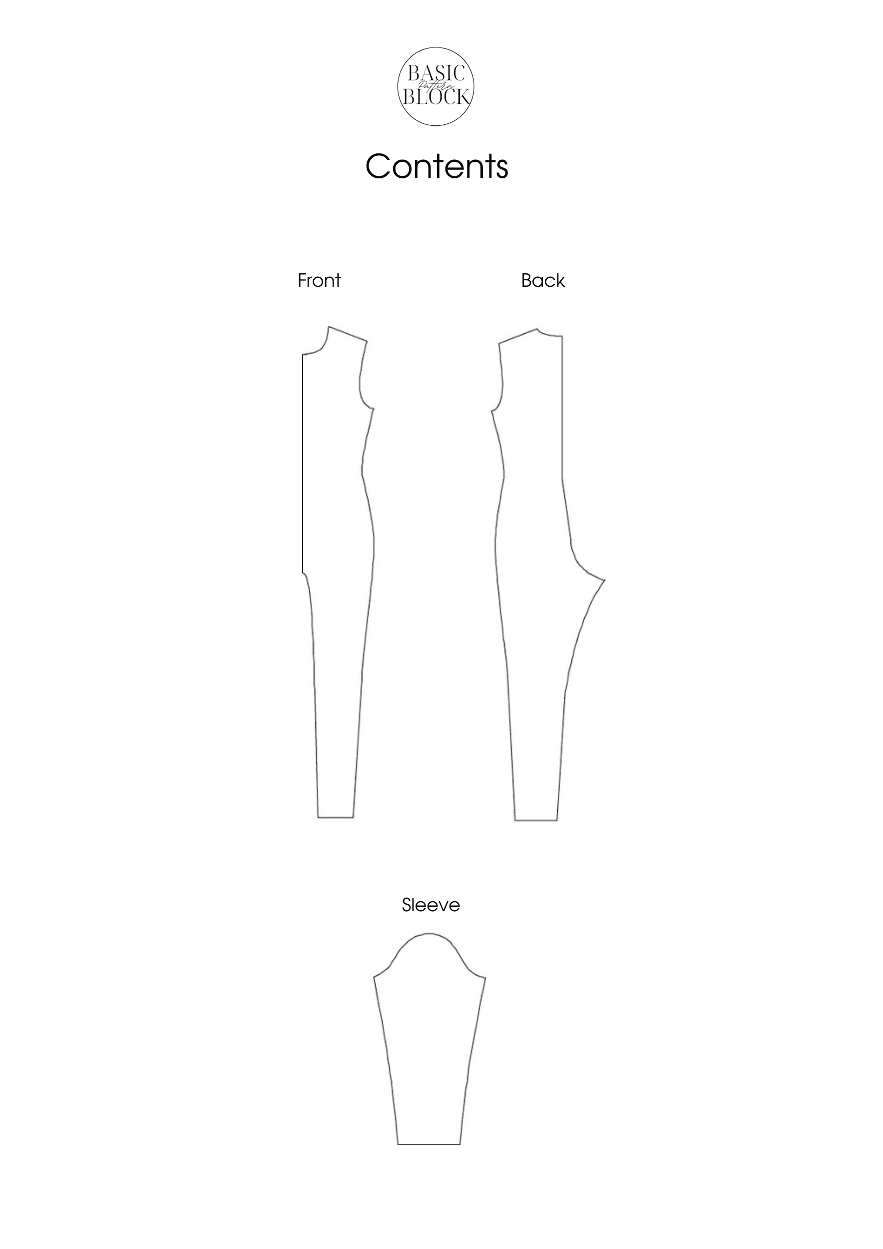 Catsuit Seamless Front Sewing Pattern Block | Knitted | XXS-6XL - Basic Pattern Block