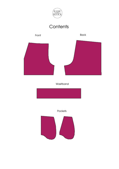 Workout Sweat Shorts | Sewing Pattern Block | Knitted | XXS-3XL - Basic Pattern Block