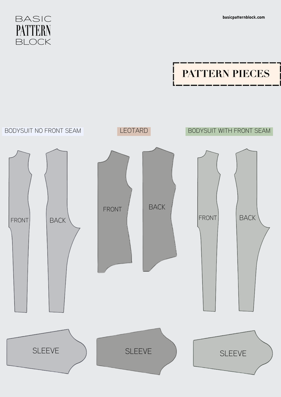 Set_Men's Bodysuit Sewing Pattern: Knit Leotard, Long Sleeve bodysuit PATTERN BLOCK