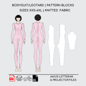 Catsuit Sewing Pattern Block | Knitted| XXS-6XL