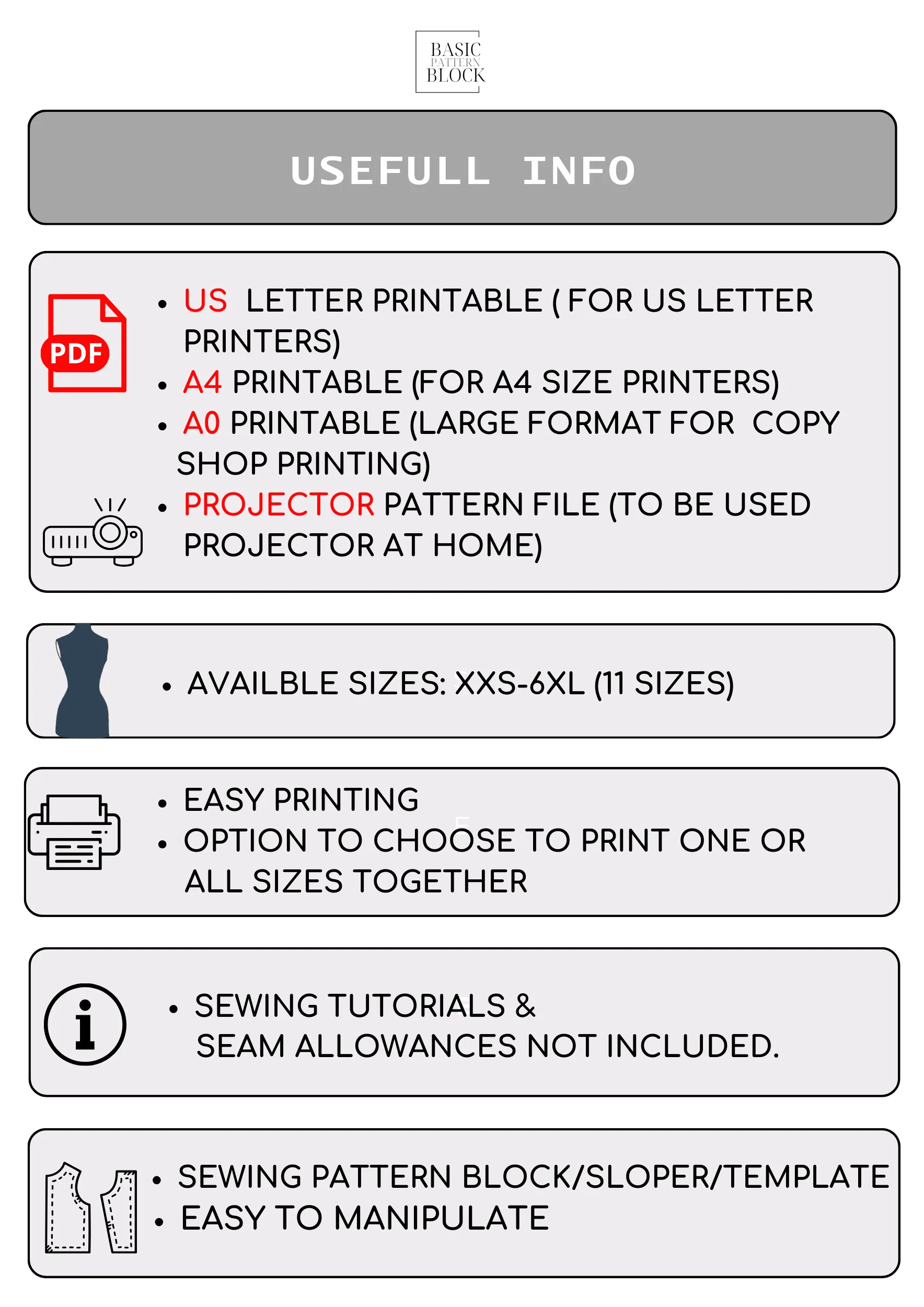 Catsuit Seamless Front Sewing Pattern Block | Knitted | XXS-6XL