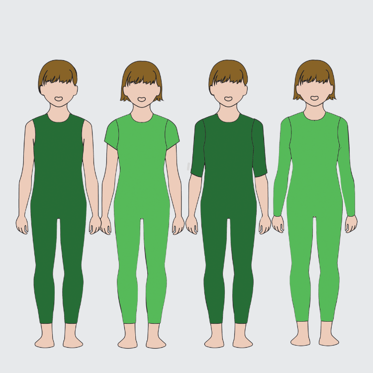 KIDS SEAMLESS BODYSUIT VARIATIONS BUNDLE 2-14 YO