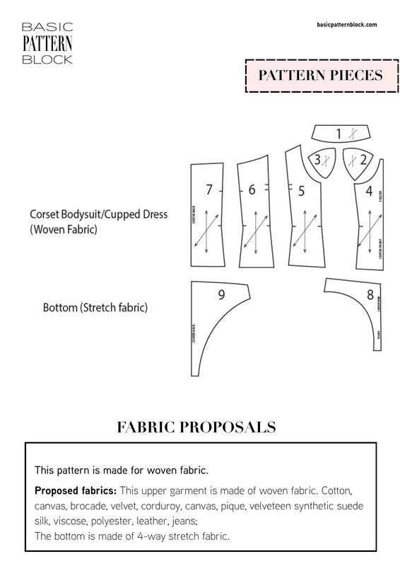 bustier sewing pattern block