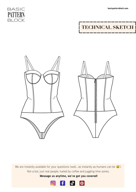 bustier sewing pattern block