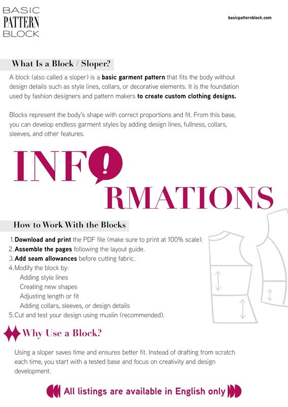 bustier sewing pattern block