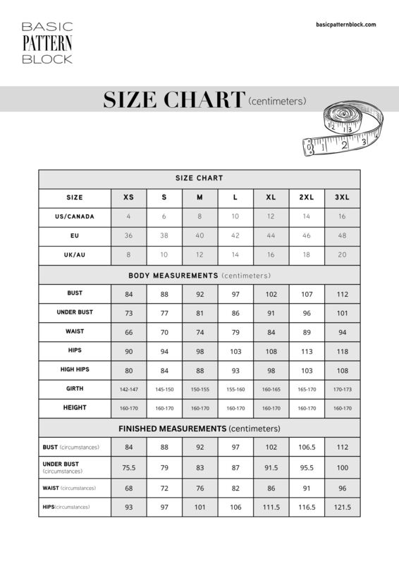 bustier sewing pattern block