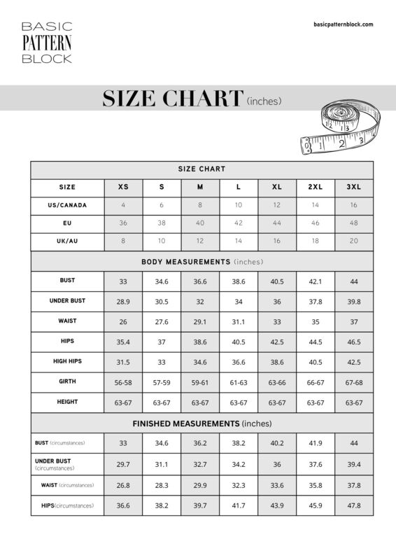 bustier sewing pattern block