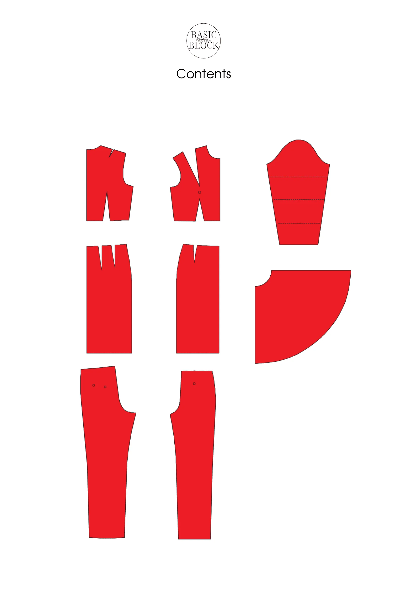 5 Basic Women Sewing Pattern Block | Woven | XXS-6XL - Basic Pattern Block