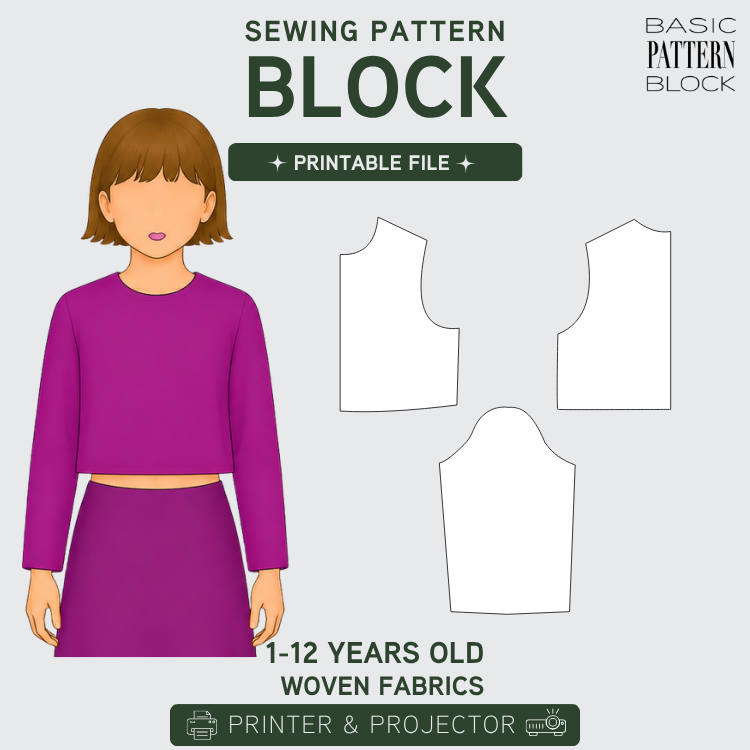KIDS BODICE WOVEN WITH LONG SLEEVE 1-12 YO