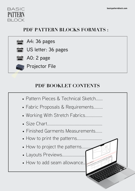 Men’s Catsuit Pattern Block – Printable + Projector PDF - Image 3