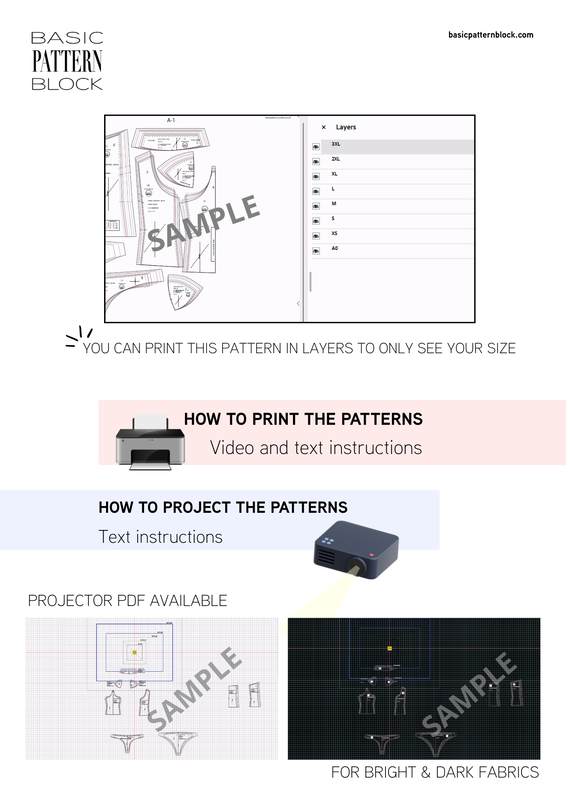 Men’s Catsuit Pattern Block – Printable + Projector PDF - Image 4
