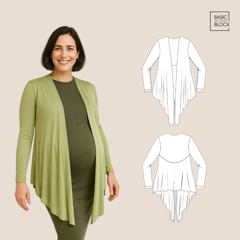 ASYMMETRIC CARDIGAN MATERNITY FRIENDLY