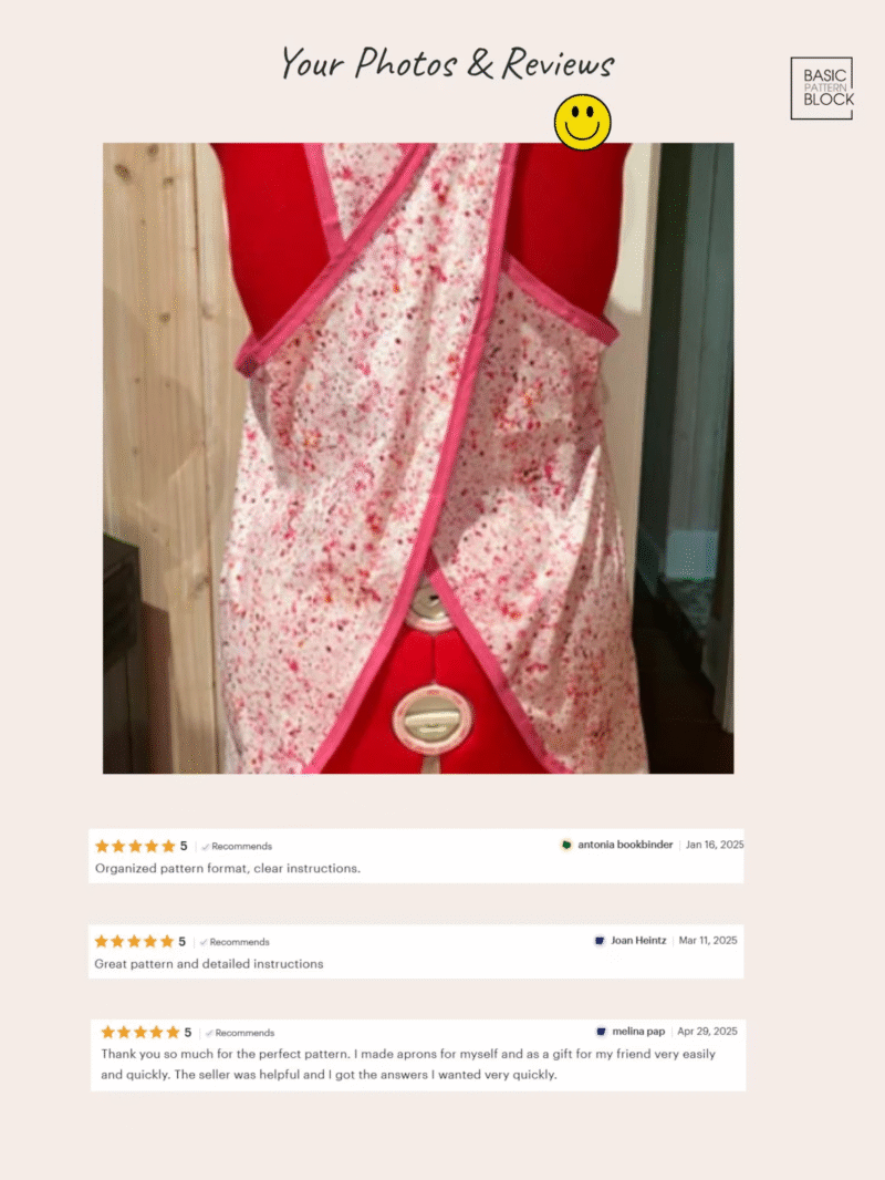 Versatile Cross-Back Apron PDF Sewing Pattern | All Sizes - Image 8