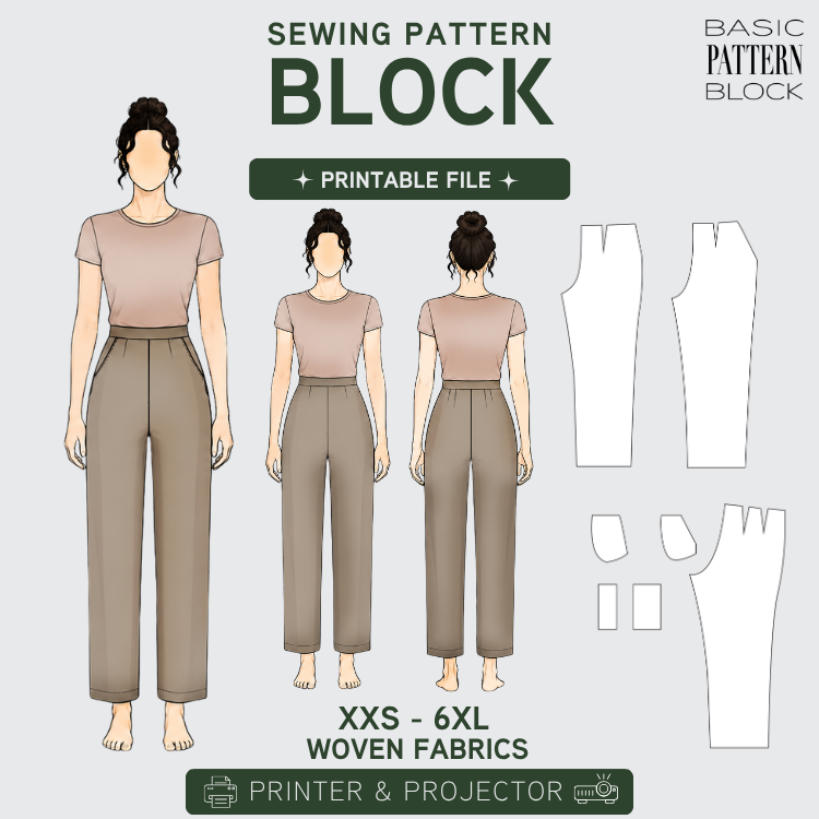 WOMEN BASIC PANTS WITH/WITHOUT POCKETS