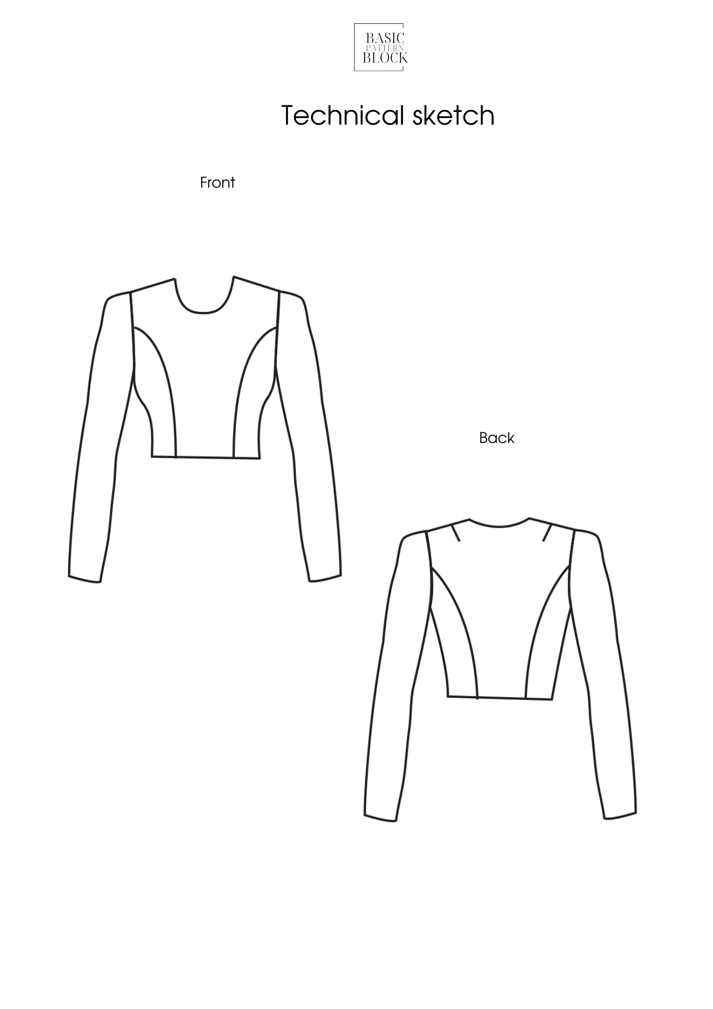 Armhole Princess Seam Bodice | Sewing Pattern Block | XXS-6XL - Basic Pattern Block