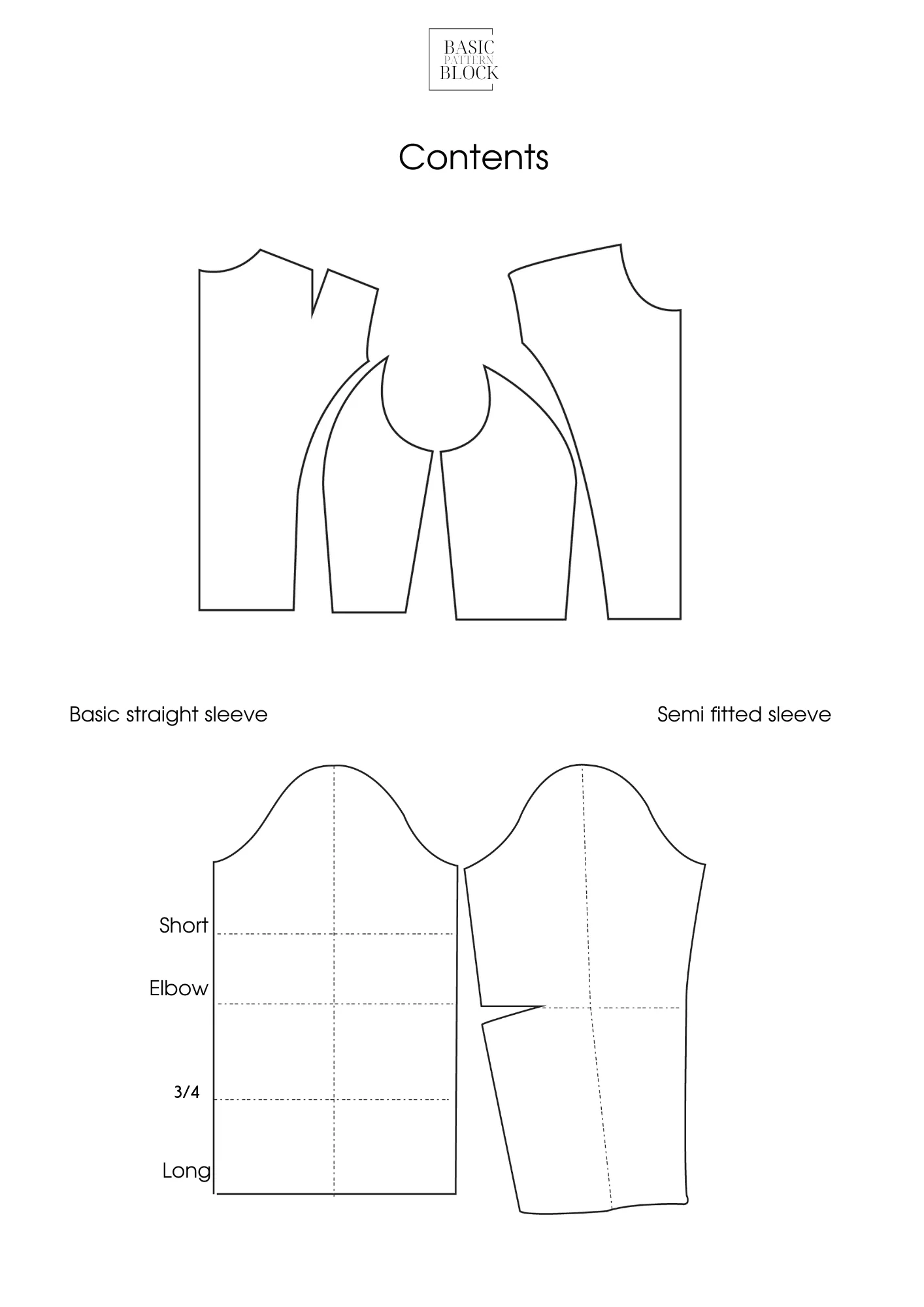 Armhole Princess Seam Bodice | Sewing Pattern Block | XXS-6XL - Basic Pattern Block