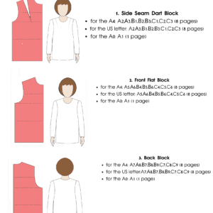 10 Easy Fit Bodice Variations | Sewing Pattern Block BUNDLE | Woven | XS - 6XL - Basic Pattern Block