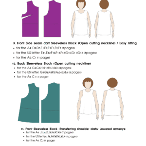 10 Easy Fit Bodice Variations | Sewing Pattern Block BUNDLE | Woven | XS - 6XL - Basic Pattern Block