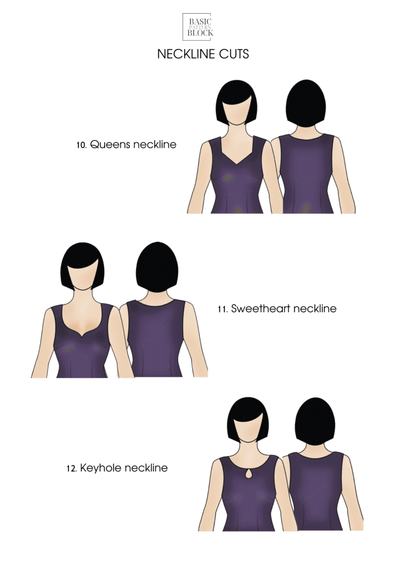 12 Neckline Cut Bundle Sewing Pattern Block | Woven | XXS-6XL - Image 5
