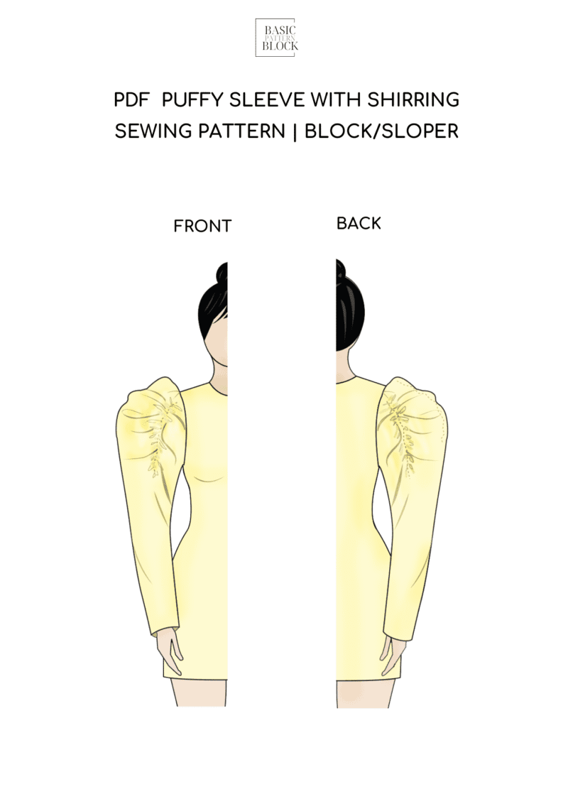 Balloon Puffy Long Sleeve | Sewing Pattern Block | XXS-6XL - Basic Pattern Block