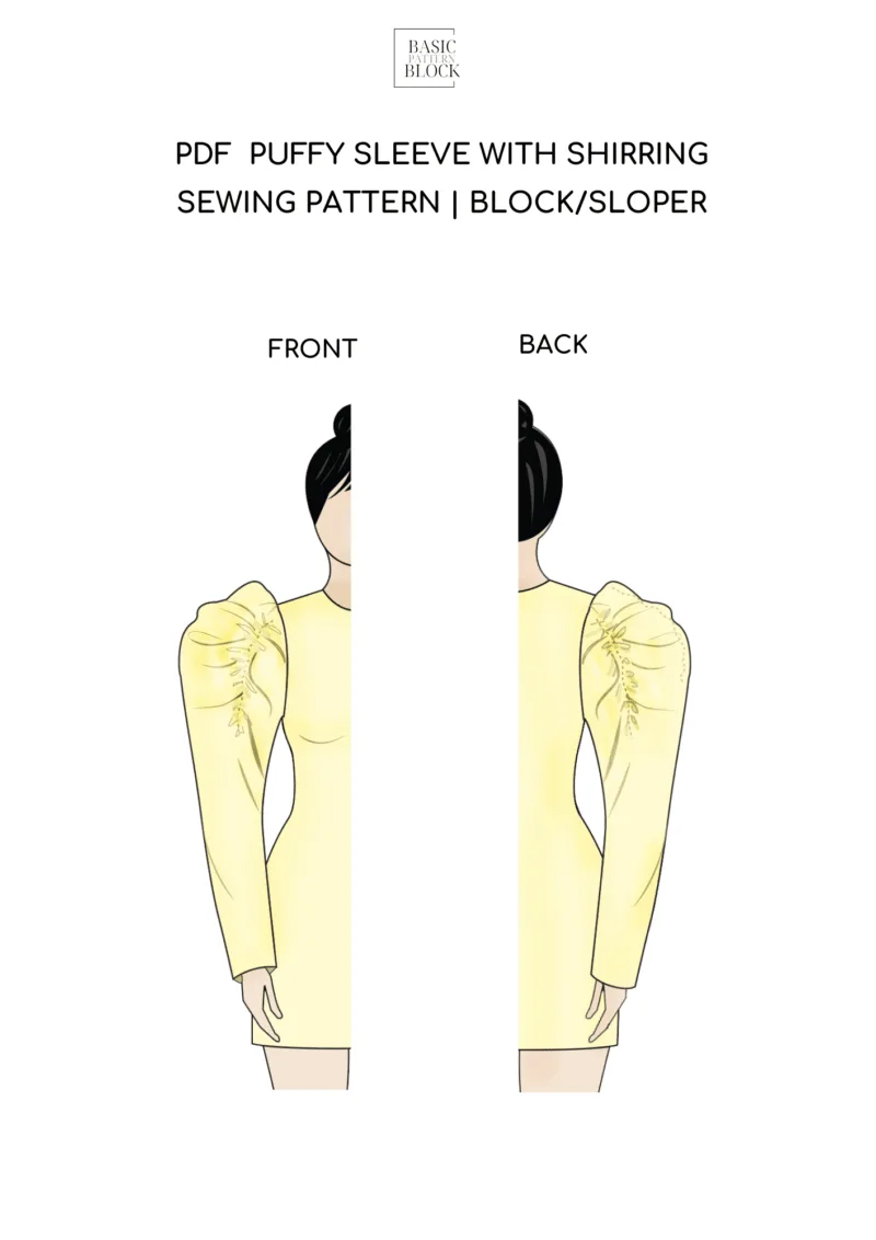 Balloon Puffy Long Sleeve | Sewing Pattern Block | XXS-6XL - Basic Pattern Block