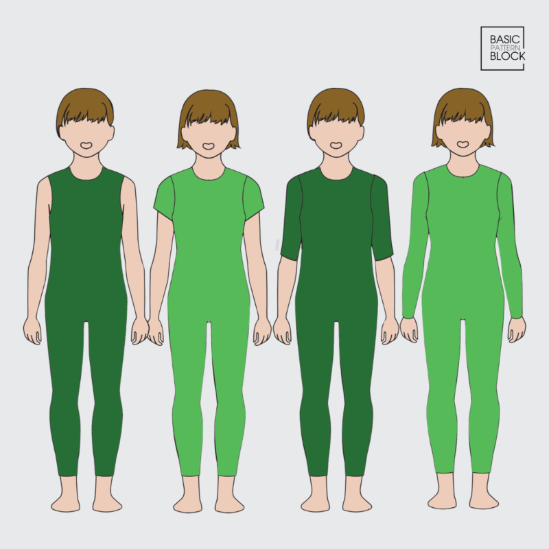 kids leotard no front seam sewing pattern block children catsuit