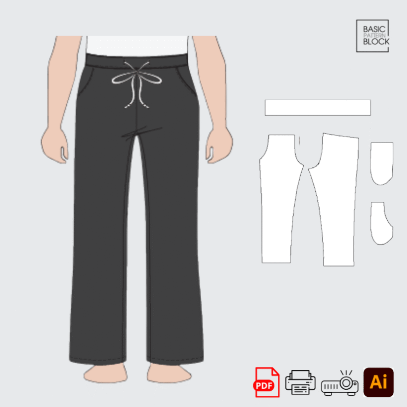 Kid's Jogger Pants | Sewing Pattern Block | Knitted | 1-6