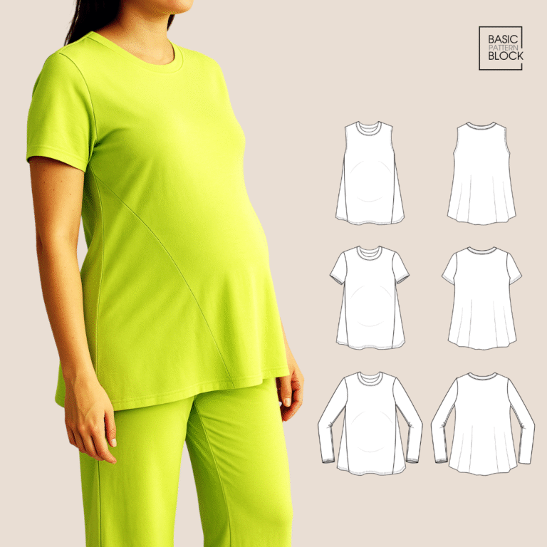 Maternity Loose Top | Knitted | Sewing | Basic Pattern Block