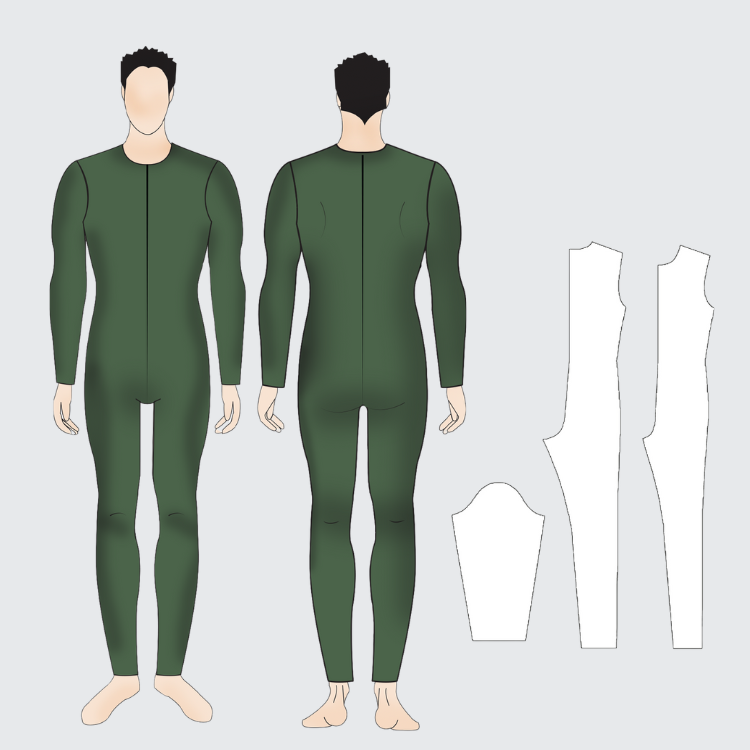 Men’s Catsuit Pattern Block – Printable + Projector PDF
