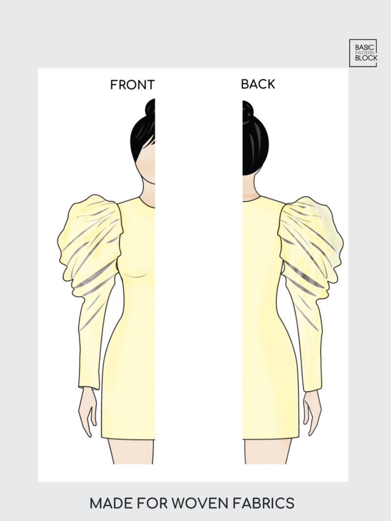 bella baxter bolero sleeve sewing pattern block