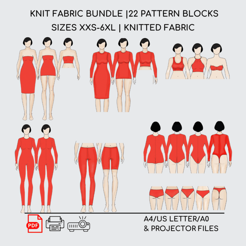 10 Knitted Pattern Block BUNDLE | XS-6XL